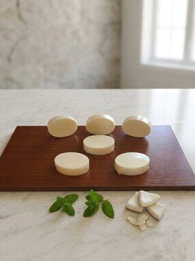 Coconut Mint Botanical Oval Hand Poured Goat Milk Soap Bar